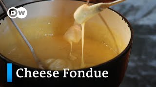 How To Make An Authentic Cheese Fondue  A Typical Dish From Switzerland [upl. by Atisor520]