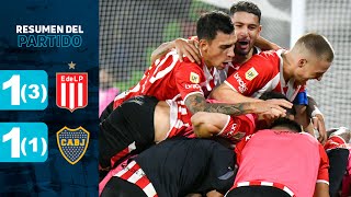 ESTUDIANTES 1 3  1 1 BOCA I Resumen del partido I CopaSurFinanzas 2024 [upl. by Yarg]