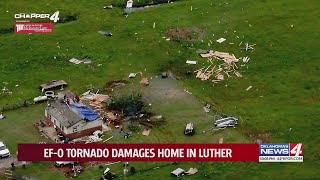 EF0 tornado damages home in Luther [upl. by Adniram]