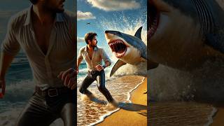 Shark na admi pa attack kar liya shark attack on people animals shark shorts [upl. by Debbi]