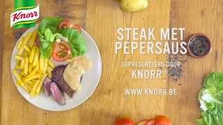 Steak met Pepersaus gemengde salade en frietjes [upl. by Alusru]