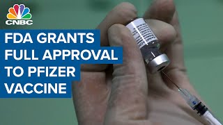 Pfizer names covid vaccine Comirnaty as FDA grants full approval [upl. by Alicia]