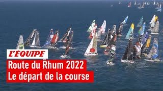 Voile  Route du Rhum 2022  Le départ et les premières minutes de course [upl. by Laenahtan60]