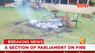 BREAKING NEWS Extensive damage in Parliament after protesters gained access [upl. by Hemphill]