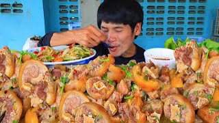 ซุปหางวัวส้มตำแกล้มผักสดแซ่บคักอีหลีครับพี่น้องMUKBANG EATING SHOWโก้อีสานพาแดก [upl. by Rombert24]