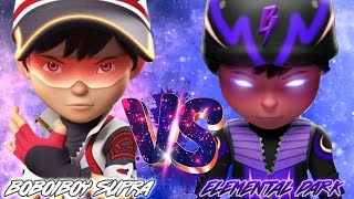 BOBOIBOY SUPRA VS BOBOIBOY ELEMENTAL DARK KEGELAPAN [upl. by Solhcin992]