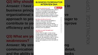 Business Coordinator Interview Questions and Answers  Business Coordinator Job Interview [upl. by Lalib202]