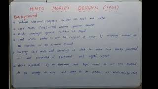 Minto Morley Reforms 1909Minto Morley reforms in Urdu [upl. by Annahahs]