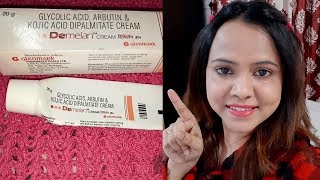 Demelan Cream for Freckles Blemishes Hyper pigmentation Skin Lightening  Review in Hindi [upl. by Corrie]