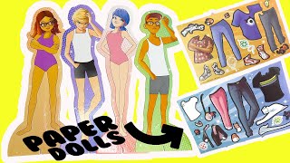 Miraculous Ladybug DIY Paper Dolls Activity Craft Kit with Cat Noir [upl. by Ardnikat]