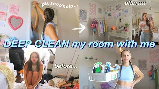 DEEP CLEAN MY MESSY ROOM WITH ME this will motivate you lol [upl. by Eirolav179]