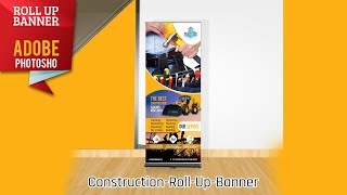 Roll Up Banner Design in Adobe Illustrator  Construction Design [upl. by Verda839]