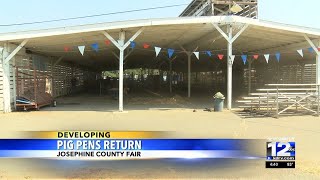 Pig pens return to Josephine County Fair [upl. by Adyahs]