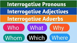 Interrogative Pronouns Adjectives Adverbs [upl. by Zebaj420]