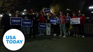 Americans react to Donald Trumps presidential election win  USA TODAY [upl. by Ilajna]