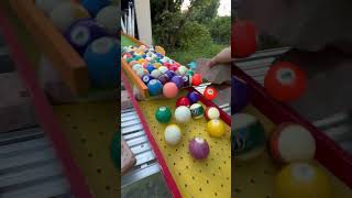 Rain gutter billiard balls The worlds most relaxing wooden marble run asmr☆asmr [upl. by Ardene]