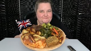 British Sunday Roast Beef MUKBANG [upl. by Niehaus491]