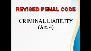 Criminal Liability Article 4 [upl. by Nivi34]