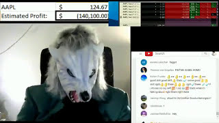 rWallstreetbets Wolfman Loses 81600 Live trading in 7 mins [upl. by Enymsaj]