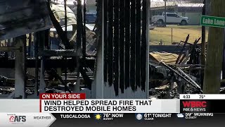 Wind helped spread fires that destroyed mobile homes [upl. by Tepper]