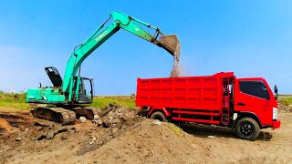 Kobelco SK20010 Excavator Working Loading Dump Truck ▶️  Sotiriadis Mining works [upl. by Esaertal897]