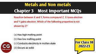 Metals and Non metals Class 10 Important MCQs for Board Exam [upl. by Ahron]