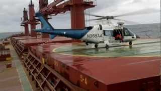 Pilot transfer from ship using helicopter [upl. by Nivak]