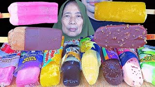 MUKBANG ICE CREAM  CHOCO LOP  SWEET CORN  MANGO LOOP  TARO CRISPY  GRAPE RAISIN  STRAWBERRY [upl. by Dinin]