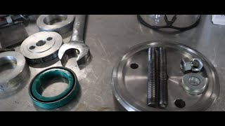 Installing John Deere 4045 Main Seals [upl. by Aratahs]