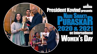 President Kovind presents Nari Shakti Puraskar for 2020 amp 2021 on International Womens Day [upl. by Ahsitram]