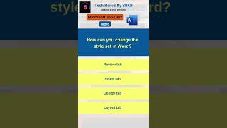 How can you change the style set in Word WordTraining WordQuiz Microsoft365 MSWordQuiz [upl. by Alyworth]