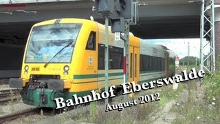 Bahnhof Eberswalde August 2012  Eisenbahn railroad trains [upl. by Ainel]