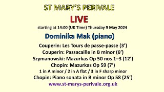 St Marys Perivale LIVE  Dominika Mak piano [upl. by Annayoj802]