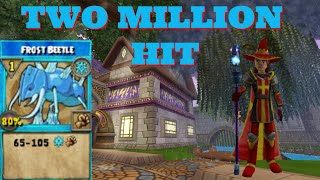 Wizard101 Level 1 Frost Beetle Hits 2000000 [upl. by Odnarb]