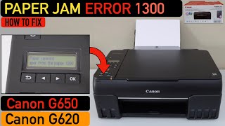 Canon Pixma G620 G650 Paper Jam Fix Error 1300 [upl. by Aietal854]