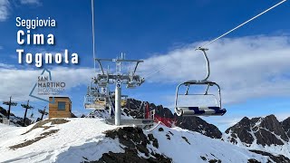 Seggiovia quadriposto Cima Tognola sanmartinodicastrozza dolomitisuperski dolomites [upl. by Telracs]