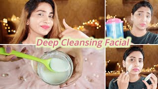 Homemade Deep Cleansing Facial For Pimples blackheads  Get Clean Clear Smooth Glowing Skin At Aome [upl. by Cindra]