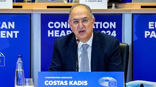 Costas Kadis faces grilling for EU Fisheries Seas and Oceans Role hearings [upl. by Okramed19]