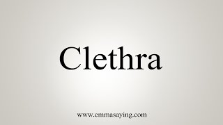 How To Say Clethra [upl. by Nwahshar793]