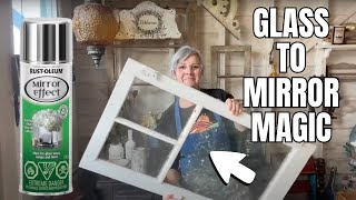 Glass to Mirror Magic DIY Upcycle with Mirror Spray Paint [upl. by Ahsikyw693]