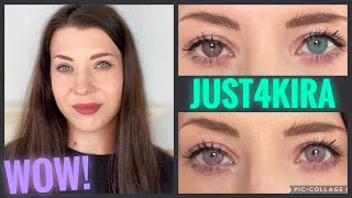 Just4Kira coloured contact lens review 🌈 the BEST contacts [upl. by Stanton]