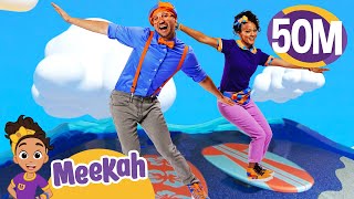 Blippi amp Meekah Pretend Surf  Educational Videos for Kids  Blippi and Meekah Kids TV [upl. by Ricky621]