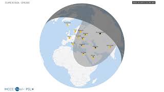 Carte de léclipse partielle du Soleil du 25 octobre 2022 [upl. by Olmstead750]