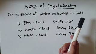 What is water of crystallisation  water of crystallisation class 10th [upl. by Asilehs]