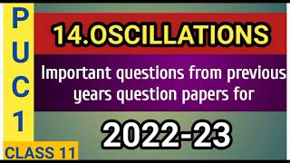 OSCILLATIONSClass 11Important questions from previous years question papers for 2023 exam [upl. by Meador]