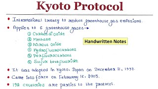 Kyoto Protocol  Handwritten notes [upl. by Kyle]