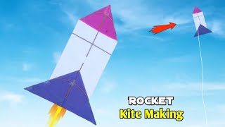 How to make Rocket Kite  patang kese banate he  Patang  Easy kite making [upl. by Roumell296]