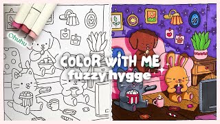 ASMR Color With Me 6 🍿🎨  Fuzzy Hygge Coloring Book Ohuhu Markers [upl. by Einafets]