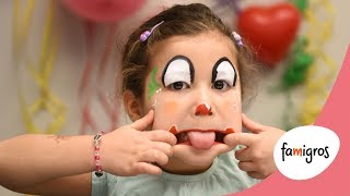 Famigros maquillage d’enfant pour carnaval  clown [upl. by Ahsinotna]