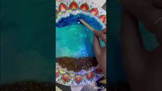 Resin art  beach theme  river resincreation painting resincrafts youtube [upl. by Norrab]